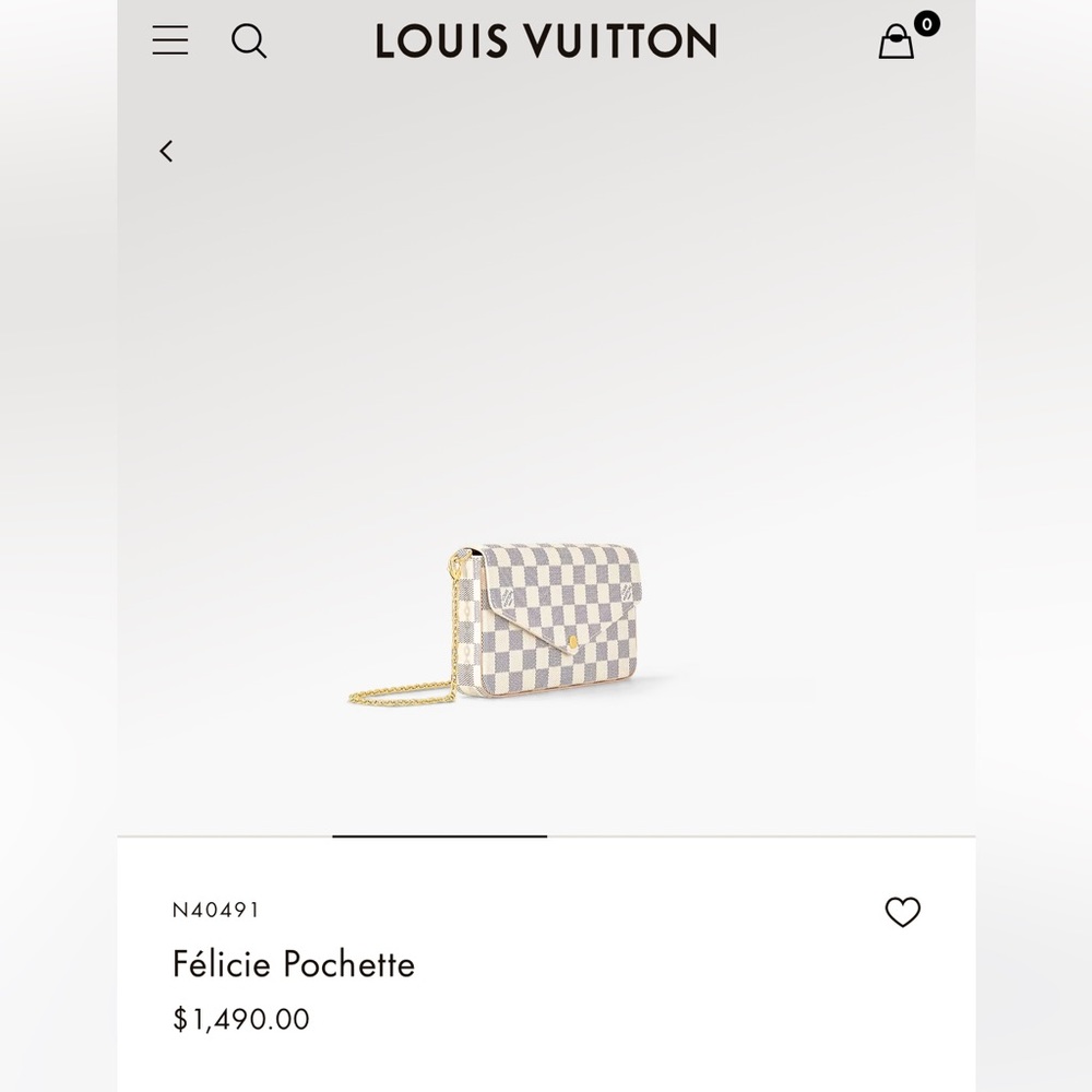 Louis Vuitton Pochette Felicie
Damier Azur Rose Ballerine Lining